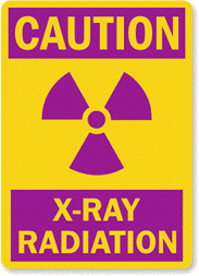 Caution X-ray Radiation warning signage