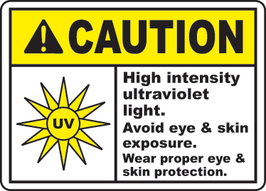 Ultraviolet light warning sign