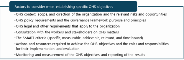 diagram showing OHS objectives
