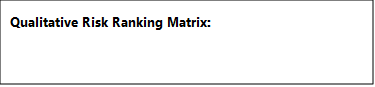 Qualitative Risk Ranking Matrix